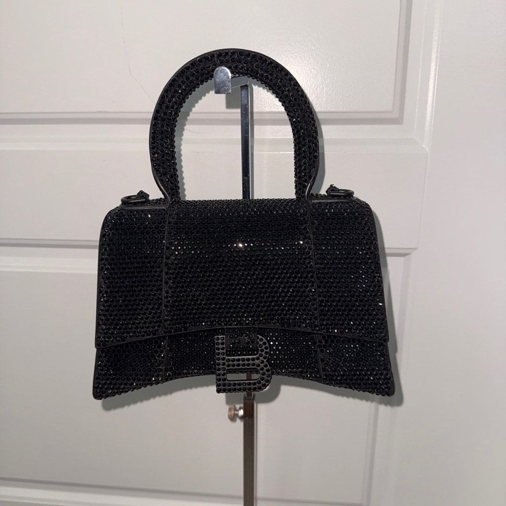 Balenciaga Black Crystal Embellished Handbag